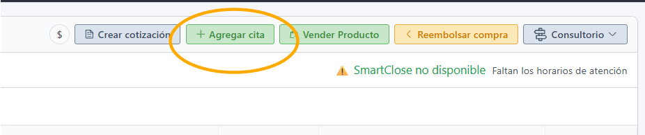 Add Appointment button in the Reception Portal