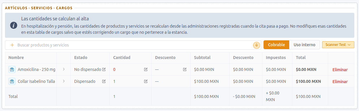 Add one-time items, services, and charges