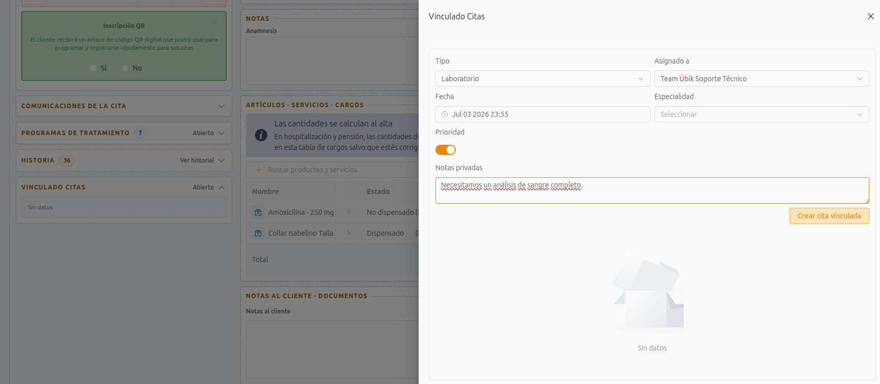 Create a linked appointment from the hospitalization