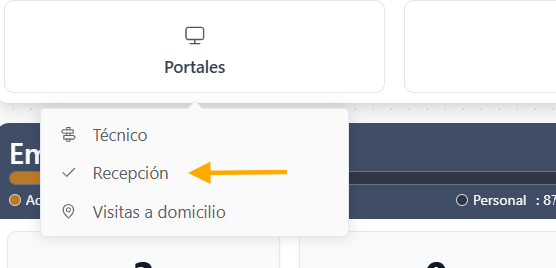 Seleccionar el Portal de Recepción